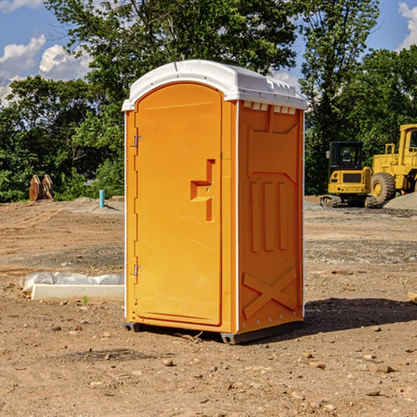 how often are the porta potties cleaned and serviced during a rental period in Caroleen